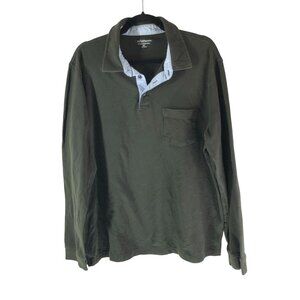 Croft & Barrow Signature Polo Dark Green Cotton Mens Long Sleeve Shirt XL